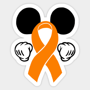 Mouse Ears Awareness Ribbon (Orange) Sticker